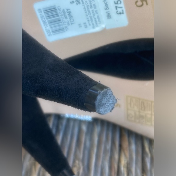 riverside island black suede booties black & diamond encrusted detail sz. 5 - Picture 13 of 14